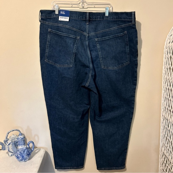 Old Navy Sky Hi Jeans Women’s 24 Straight Extra High Rise Stretch Mom Dark Wash - Picture 2 of 15
